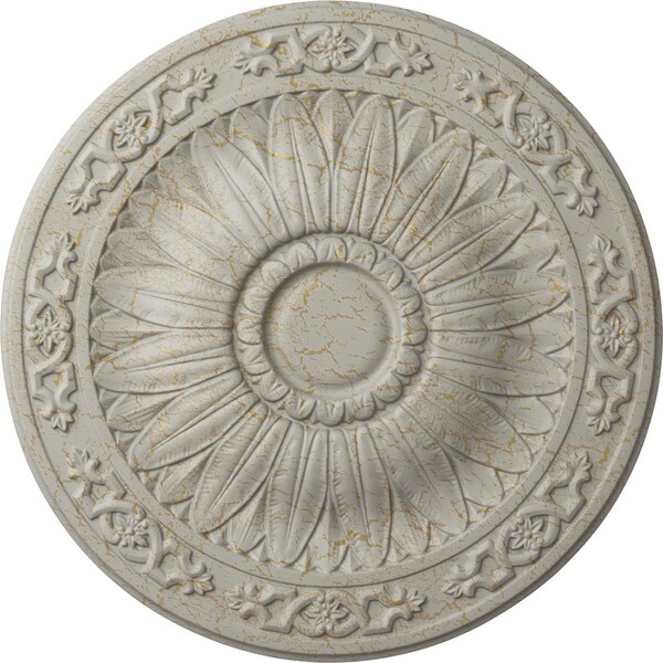 Ekena Millwork Lunel Ceiling Medallion (Fits Canopies up to 3 3/4"), 20 1/4"OD x 1 1/2"P, Pot of Cream Crackle CM20LUPCC - main